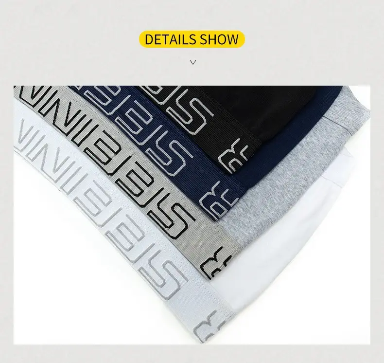 Seeinner Herren-Boxershorts, Baumwolle, U-Konvexbeutel, Unterwäsche, weiche, bequeme Unterhose, Cueca Masculina, M-XXL, Schwarz, Weiß, Grau