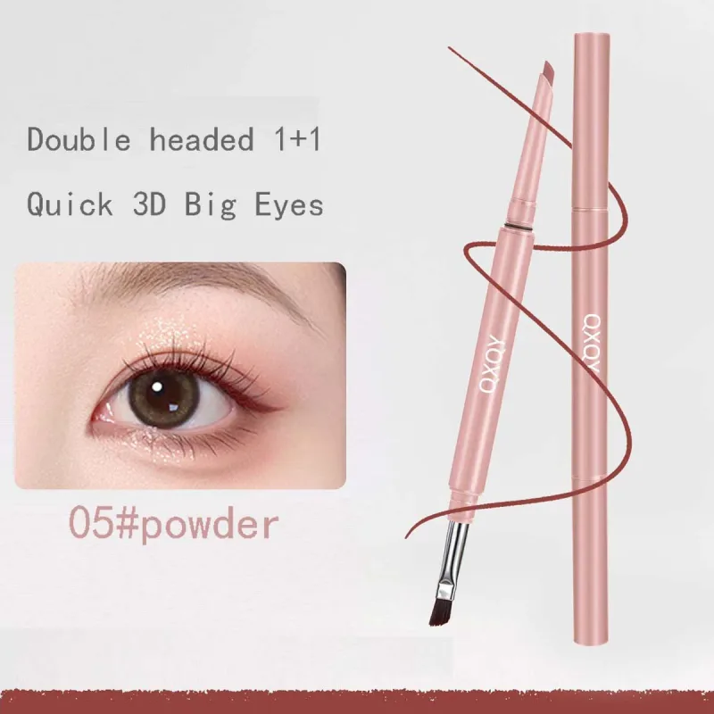 1 Pcs Double Head Easy To Color Gel Eyeliner Smooth and Waterproof Sweat Proof Dark Brown Lying Silkworm Outline Eyes Cosmetics