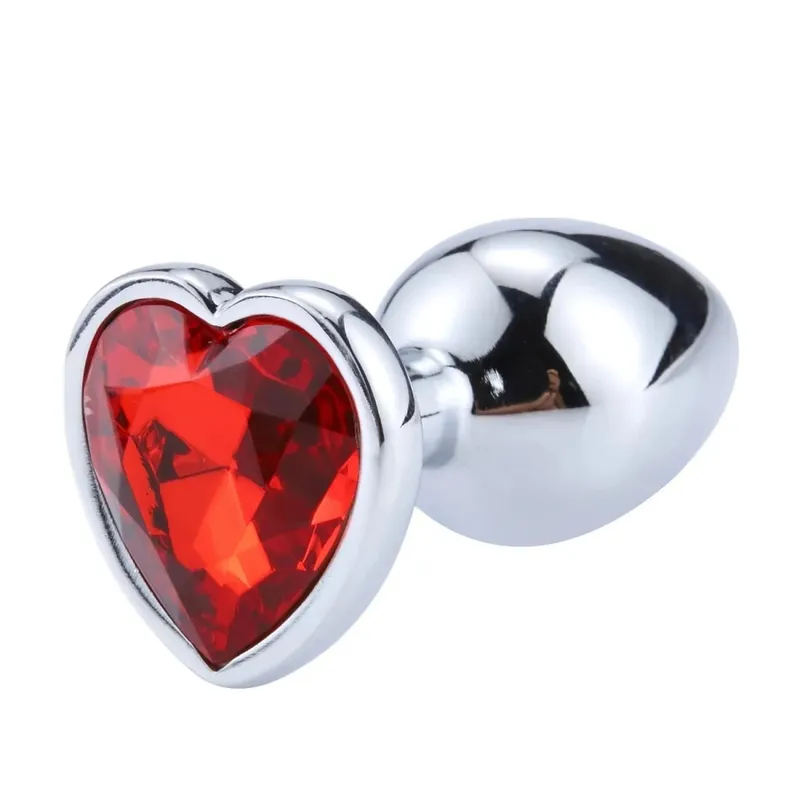 S/M/L Anal Plug Heart Shape Crystal Metal Anal Beads Butt Plug Prostate Massager Adult Gay Products Sex Toy Shop for Female Male