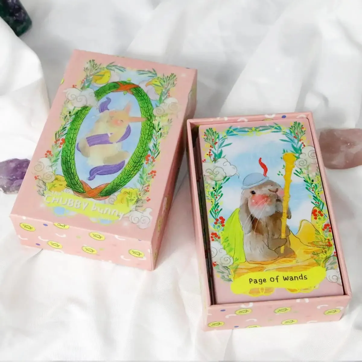 Chubby Bunny Tarot 12*7cm A 78-card Deck Featuring Cute Bunnies 2.75 X 4.75'' Packaging Rigid Box