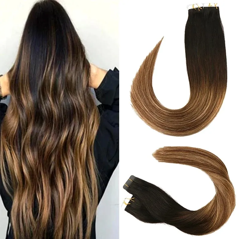 Toysww Real Human Hair Russian Hair Tape in Human Hair Extensions Blonde #60 For Woman Machine Made Remy Hair 20/40pcs
