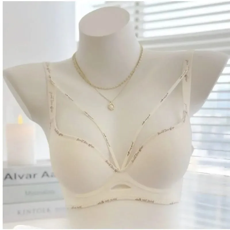 Chic Leopard Print Patchless Seamless Lingerie No Steel Ring Soft Thin Comfort Gather Small Breast Perfect Breast Shape S-XL set