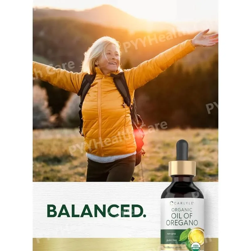 Organic Oil of Oregano Liquid Drops Vegan Herbal Supplement Daily Nutritional Support 60ml Per Bottle