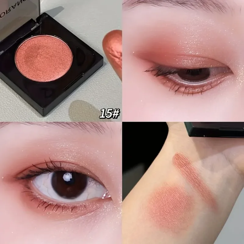 Herorange 16 Color Eyeshadow Highlight Palette Matte Shimmer Orange Brown Pink Champagne Waterproof Portable Festival Mak