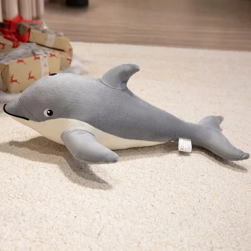 50/70cm Dolphin Plush Pillow Simulation Marine Animal Stuffed Cushion Fluffy Sofa Throw Pillow Soft Stress Relief Home Decor