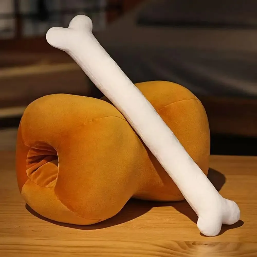 Novelty 42cm Simulation Meat Bone Pillow Soft Washable Pillow Hypoallergenic Cartoon Design Dual-use Pillow Sofa Cushion