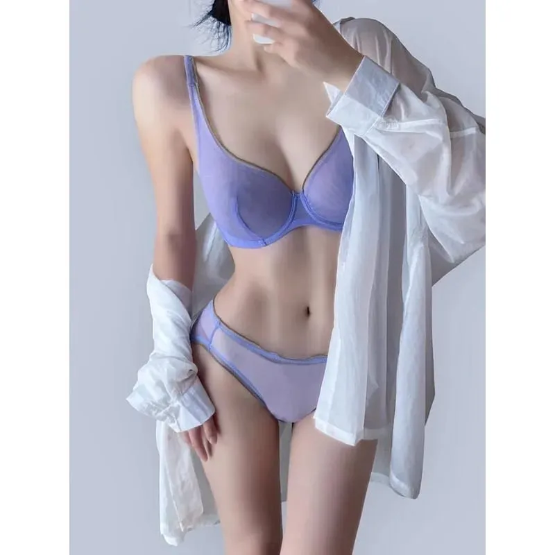 Women's Summer Lingerie Set Push Up Bra Thin Push Up Bra for Women Full Cup No Underwire Ultra Thin Lift Support Bra S-2XL Sale