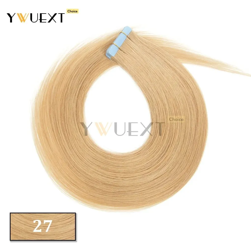 30G-50G Tape in Human Hair Extensions Natural Straight Machine Remy Hair 20pcs/pack Natural Look Hair Easy to Wear for Women
