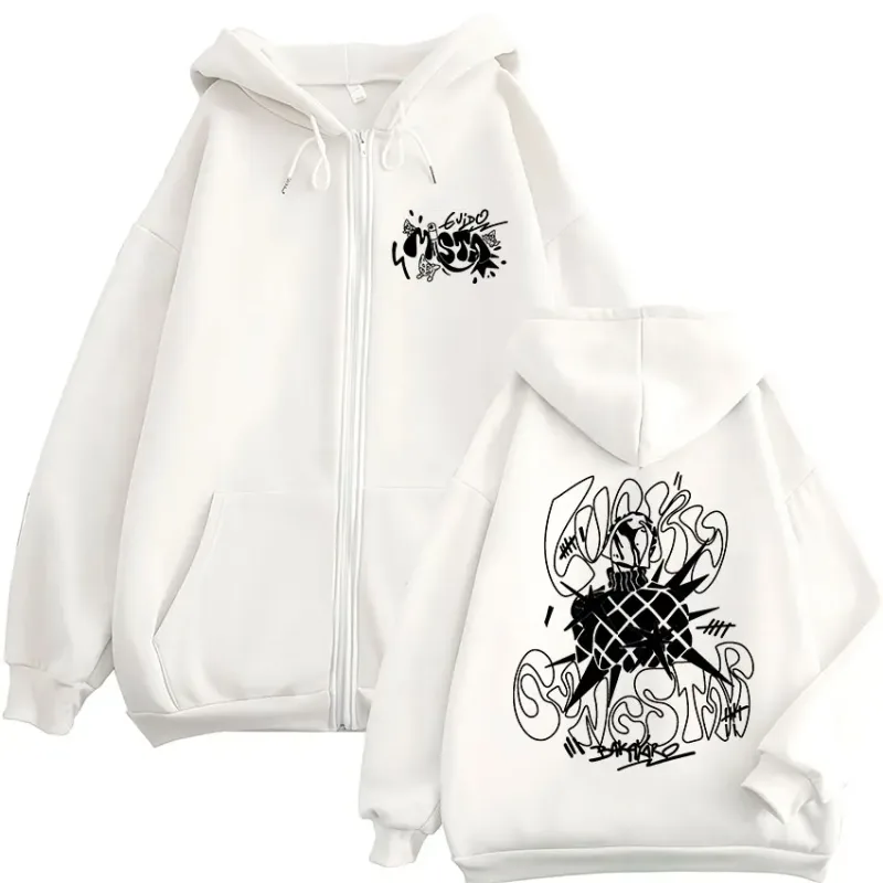 Anime Jojo Bizarre Adventure Guīdo Mista Zipper Hoodies Men's Women Zip Up Hooded Sweatshirts Fashion Jackets Coats Streetwear