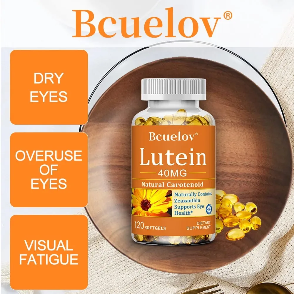 Natural Lutein 40 Mg Antioxidant Eye Health Supplement Improves Dry Eyes Promotes Vision and Eye Health Non-GMO