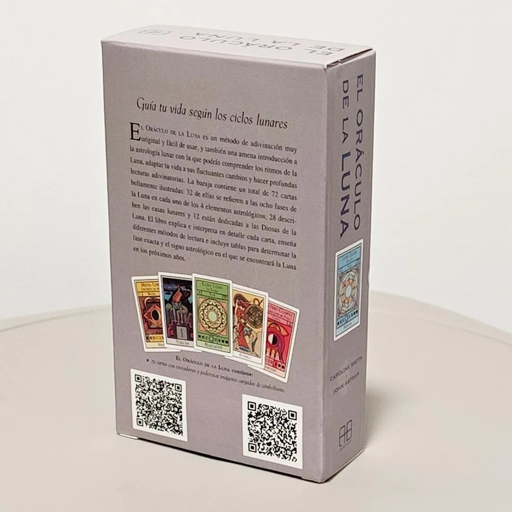 12*7cm The Moon Oracle - Let The Phases of The Moon Guide Your Life 72 Oracle Cards Spanish Printed on Double-embossed Cardstock