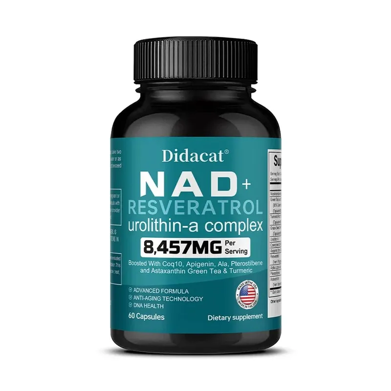 NAD+ Resveratrol - Supports Cell Health Brightens Skin Improves Energy and Vitality Antioxidant and Promote Metabolism