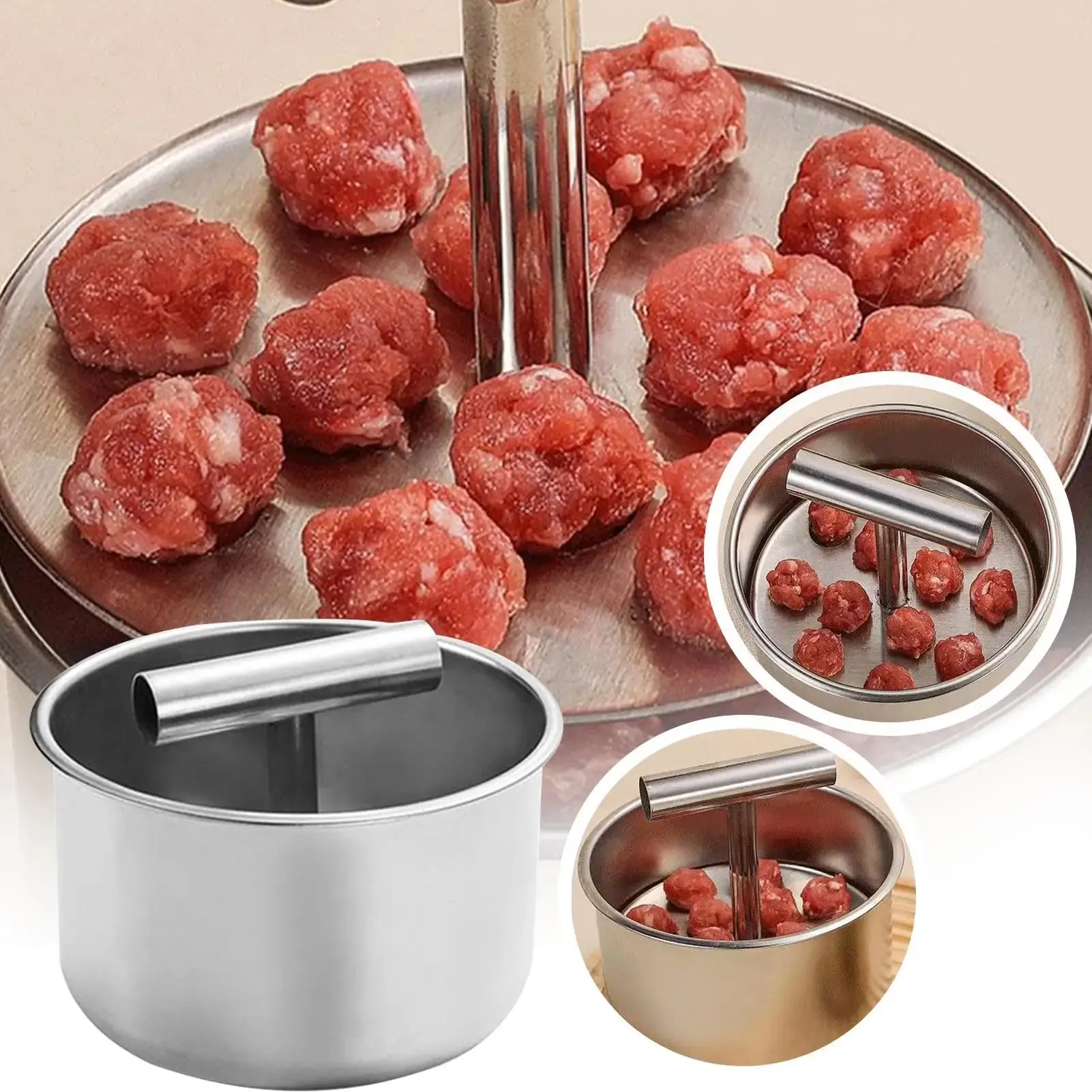 Stainless Steel Meatball Maker Manual Press Mold For 6/12 Balls Meatballs Bread Pastry Home Cooking Baking Gadget Kitchen Tool