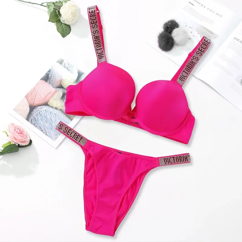 Victoria's Secret Sexy Lingerie Bra and Panty Set Push Up Classic Women's Lingerie Set Sexy Breathable Soft Versatile Shapewear