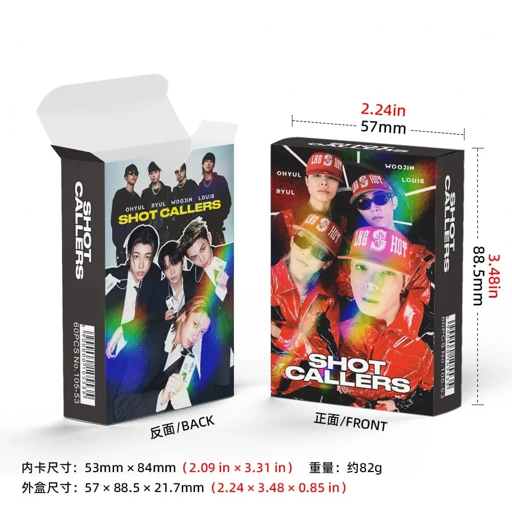 60 uds nuevo álbum LNGSHOT SHOT CALLERS pegatinas para sesiones fotográficas Kpop Merch Lomo juego de tarjetas colección de Fans tarjetas regalos