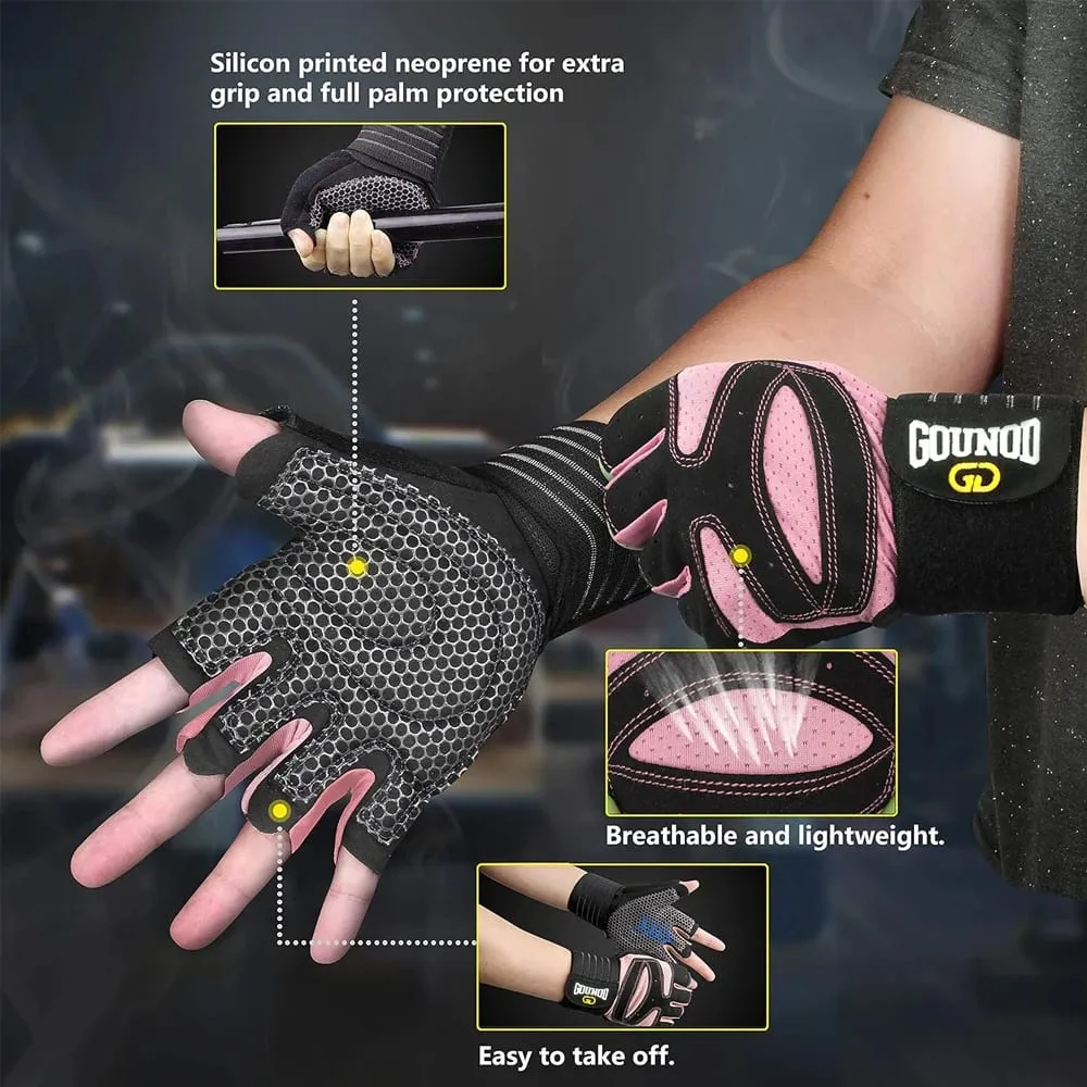 Padded Fitness Training Gloves Wrist Support Full Palm Protection Enhanced Grip Unisex For Weight Lifting Gym Workout