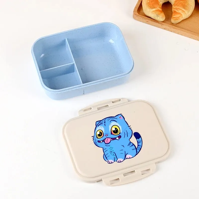 Demon Hunters Lunch Box para sa Boy Girl Cute Mira Zoey Jinu Portable Plastic Bento Box na may Dinnerware Food Fruit Container