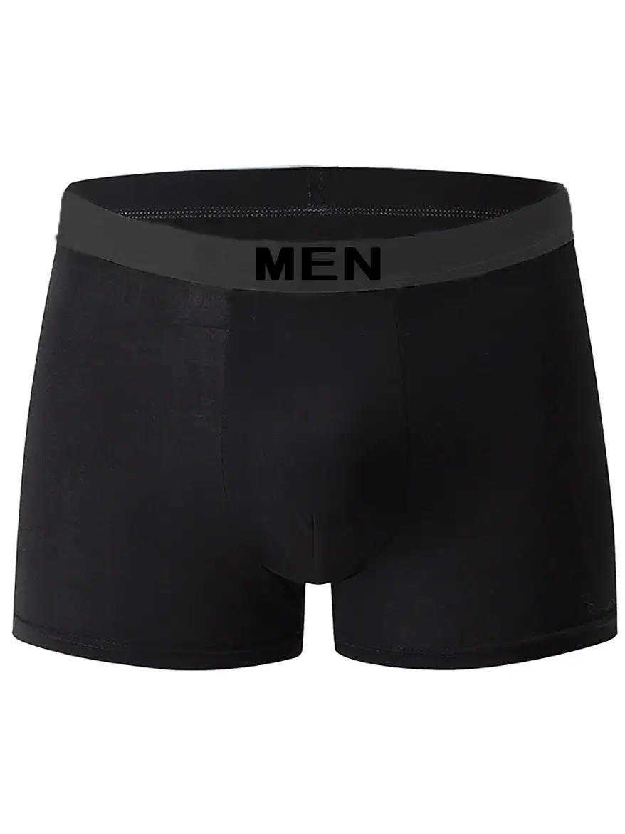 7-piece Set of Four Season Men's Solid Color Long Casual Underwear, Fashionable Sports Underwear, Plus Size Flat Corner Pants — image 3