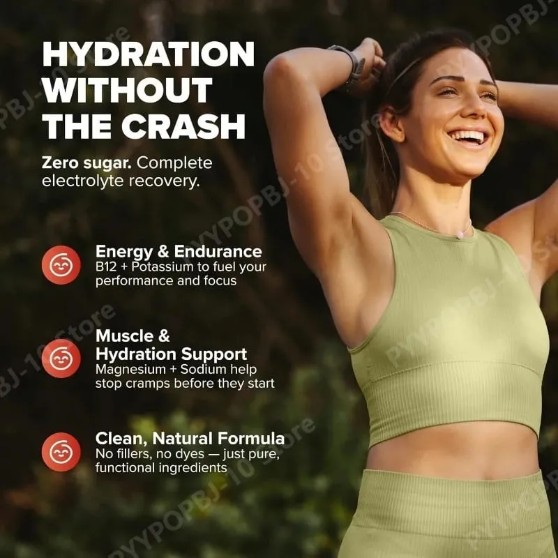 Electrolyte Supplements Watermelon Flavor Sugar Free Hydration Mix with Sodium Potassium Magnesium Calcium Travel Jar