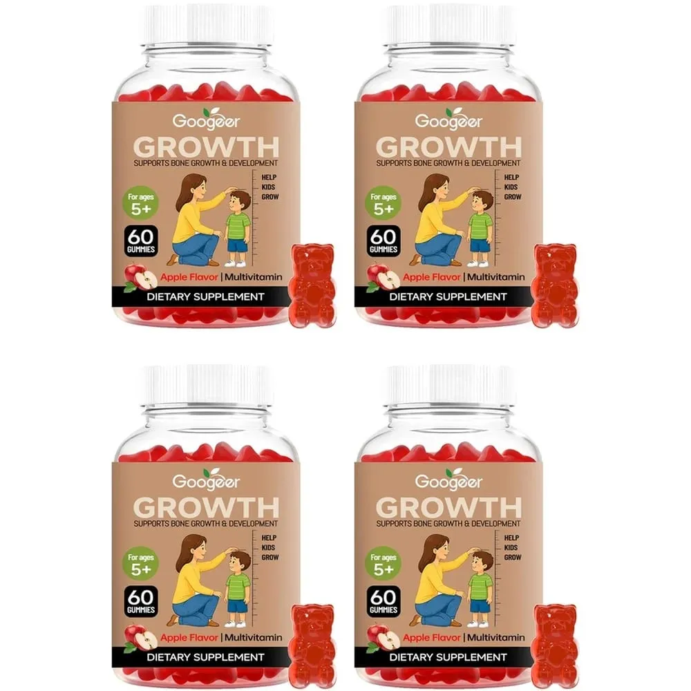 Kids Height Growth Support Gummies with Essential Growth Nutrition and Multivitamin Supports Healthy Height & Bone Development