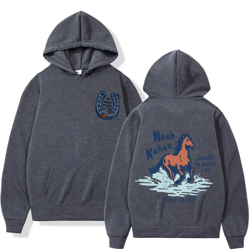 Noah Kahan The Great Divide Tour 2026 Moletons gráficos masculinos e femininos roupas da moda pulôver casual moletom de inverno de grandes dimensões
