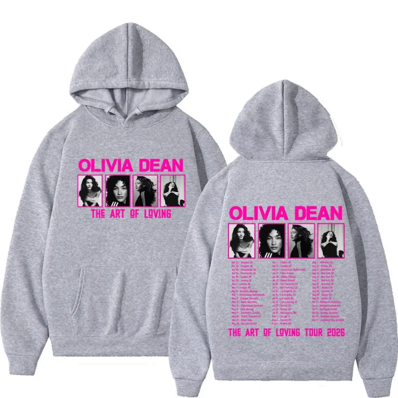 Olivia Dean Art of Loving Tour 2026 Graphic Hoodie Men Women Fashion Sweatshirts Loose Casual Oversized Pullover Streetwear Tops