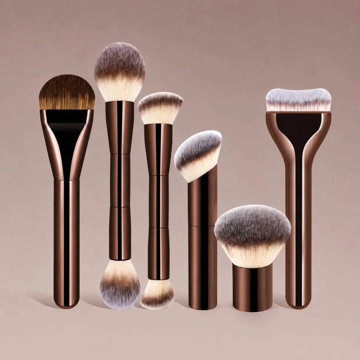 6pcs Makeup Brushes Set Professional Straight Line Liquid Foundation Makeup Brush Foundation Brush Blush Brush Loose Powder Bru