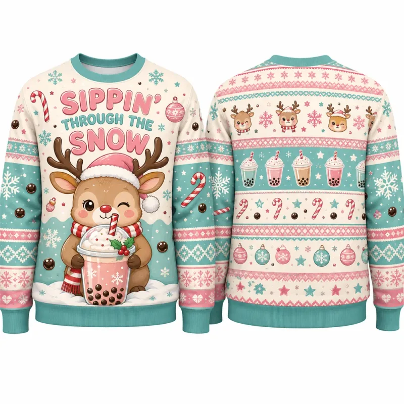 I Am The Tree Cat Christmas Sweatshirt 3D Graphics Crew Neck Long Sleeve Men Women Funny Ugly Xmas Holiday Party Autumn Pullover