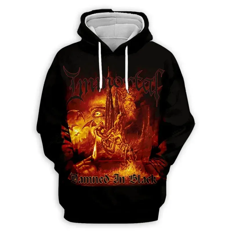 Black Metal Rock Immortal 3D Print Hoodies Men Women Fashion Casual Sweatshirts Oversized Hoodie Pullovers Tracksuit Clothing