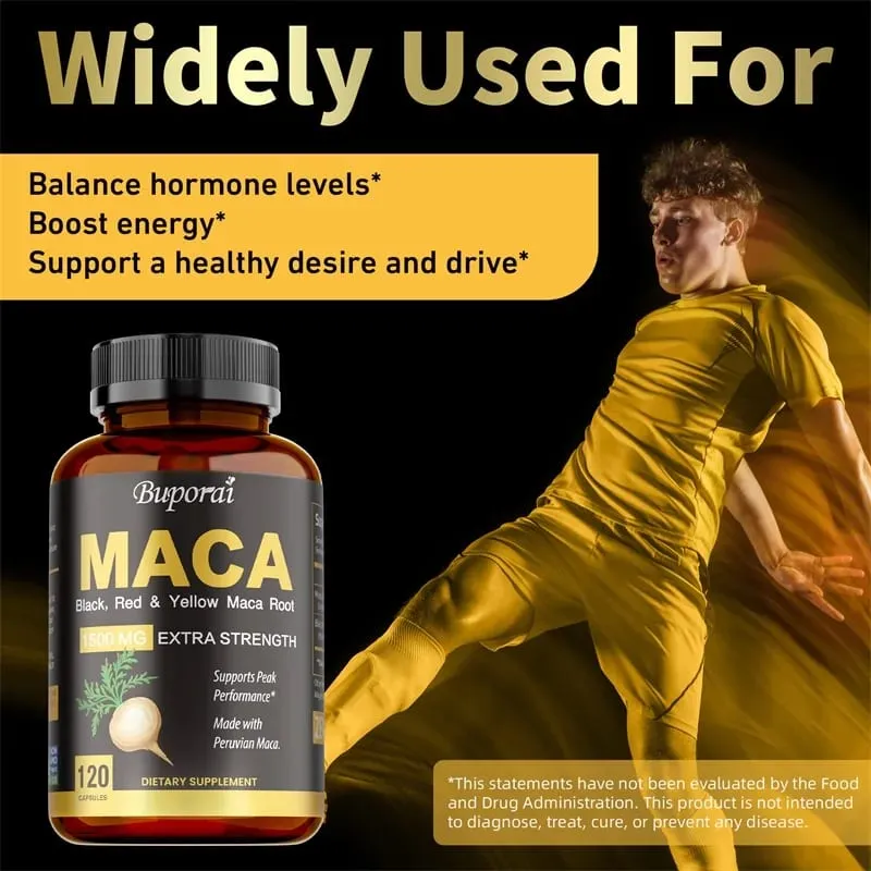 Maca Capsules - Reduce Fatigue Hormone Balance Regulate Mood Improve Athletic Performance Increases Energy and Endurance