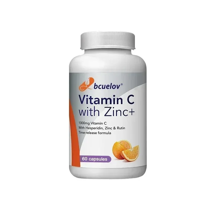 Capsules de vitamine C et de zinc biologiques, haute absorption, soutien immunitaire, antioxydant, collagène, supplément de santé, 30/60/120 points