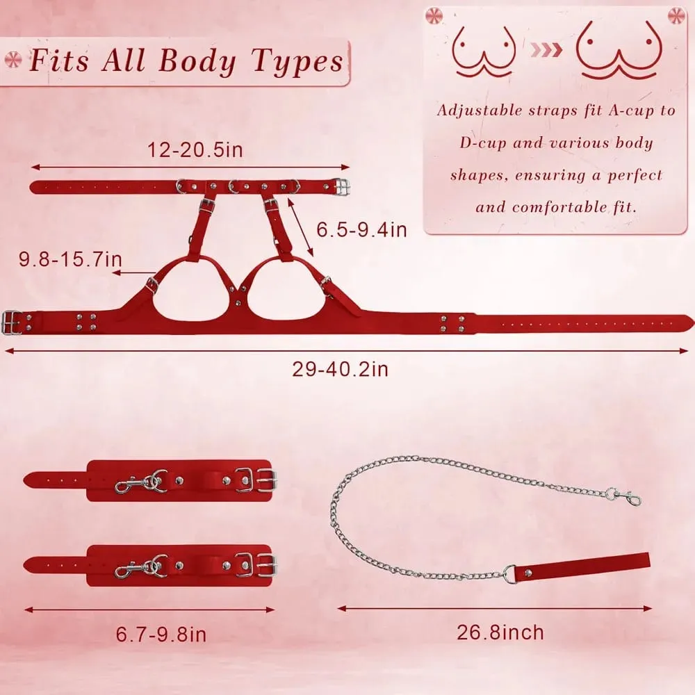 Sex Toys Women Flirting Adjustable Erotic Handcuffs Neck Ankle Bondage Harness Open BDSM Adult Slave Restraints No Vibrator