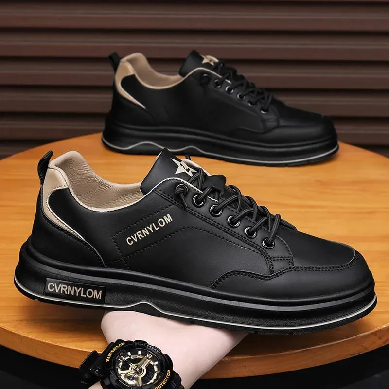 Spring Summer Men Sneakers Breathable Casual Board Shoes Platform Chunky Slip-On Lightweight Walking Footwear Trendy Male