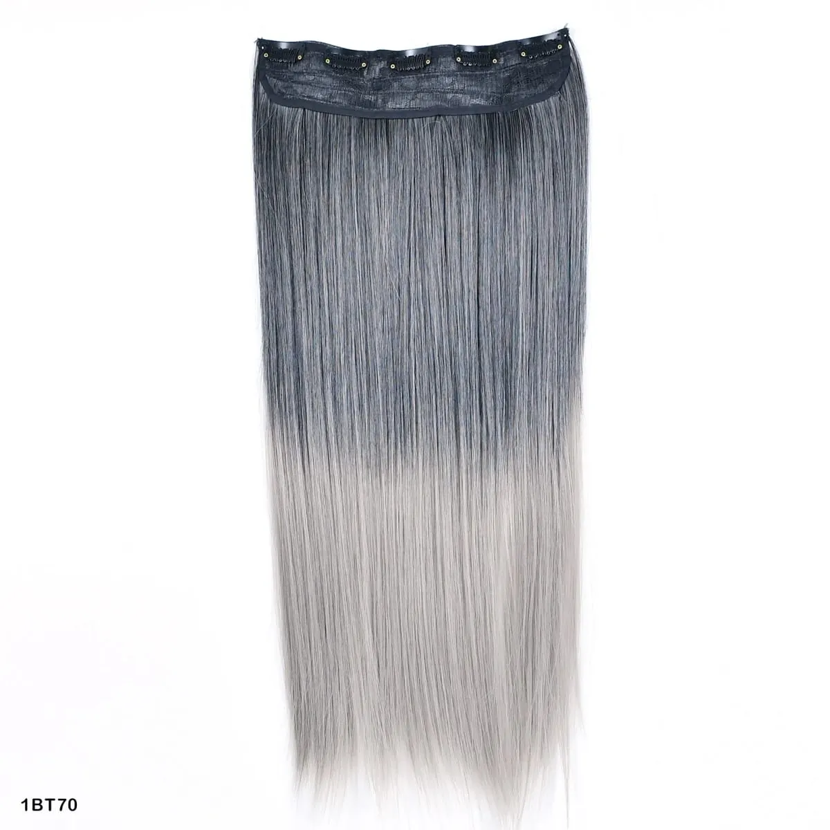 Zolin Clip in Hair Extension One Piece Long Straight Hair Black Gray Color Synthetic Hairpieces For Women Cosplay Use