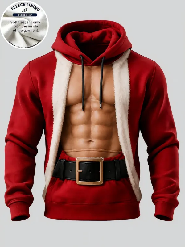3D Print Christmas Fleece Hoodie Polar Bear Pizza Beer Home Party Pullover Long Sleeve Kangaroo Pocket Holiday Sweatshirt