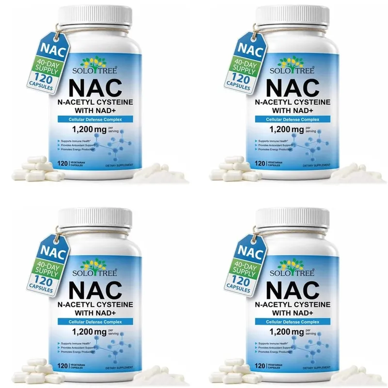 NAC 1150mg NAD+ 50mg Capsules Cellular Defense Complex for Antioxidant Support Immune Health & Energy Production Non‑GMO 120 Ct
