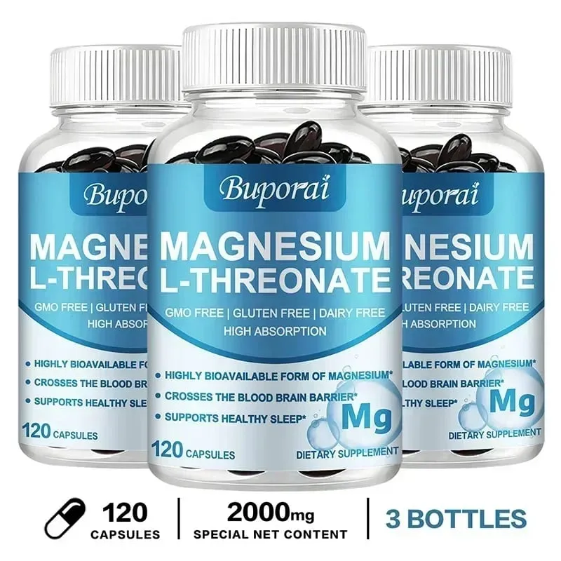 Magnesium L Threonate Supplement - Muscle Strength Bone and Joint Health Focus and Memory Enhancer Supports Nerve FunctionSup