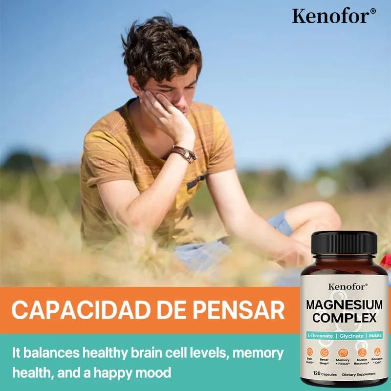 Magnesium Complex Supplement with L-threonine Glycine and Malate To Support Brain Health Memory Concentration and Sleep