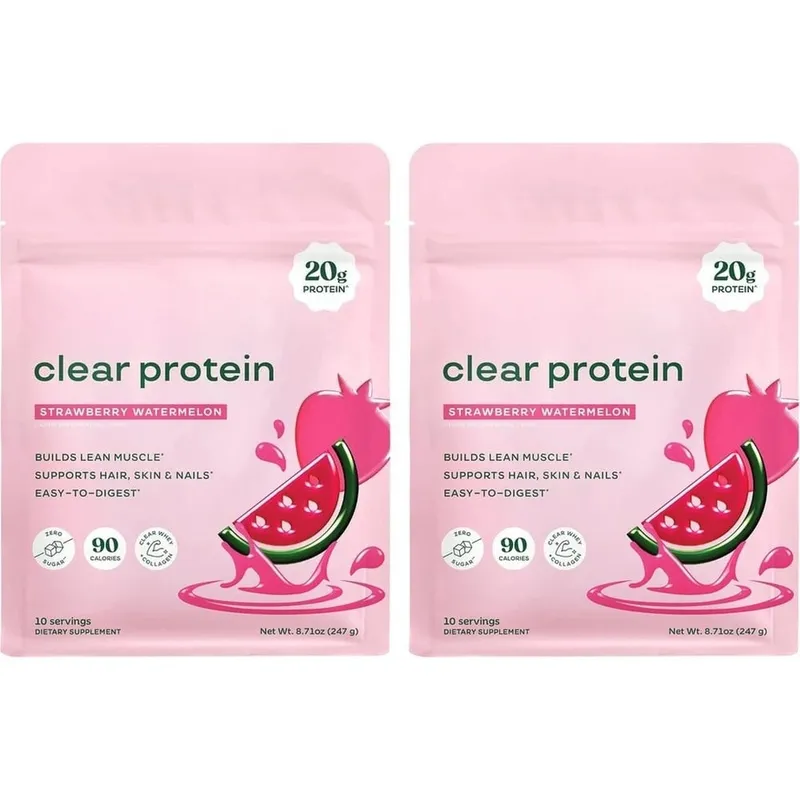 Clear Protein Powder with 20g Protein Per Serving Digestive Enzyme Blend and Bovine Collagen Peptides - 10 Servings