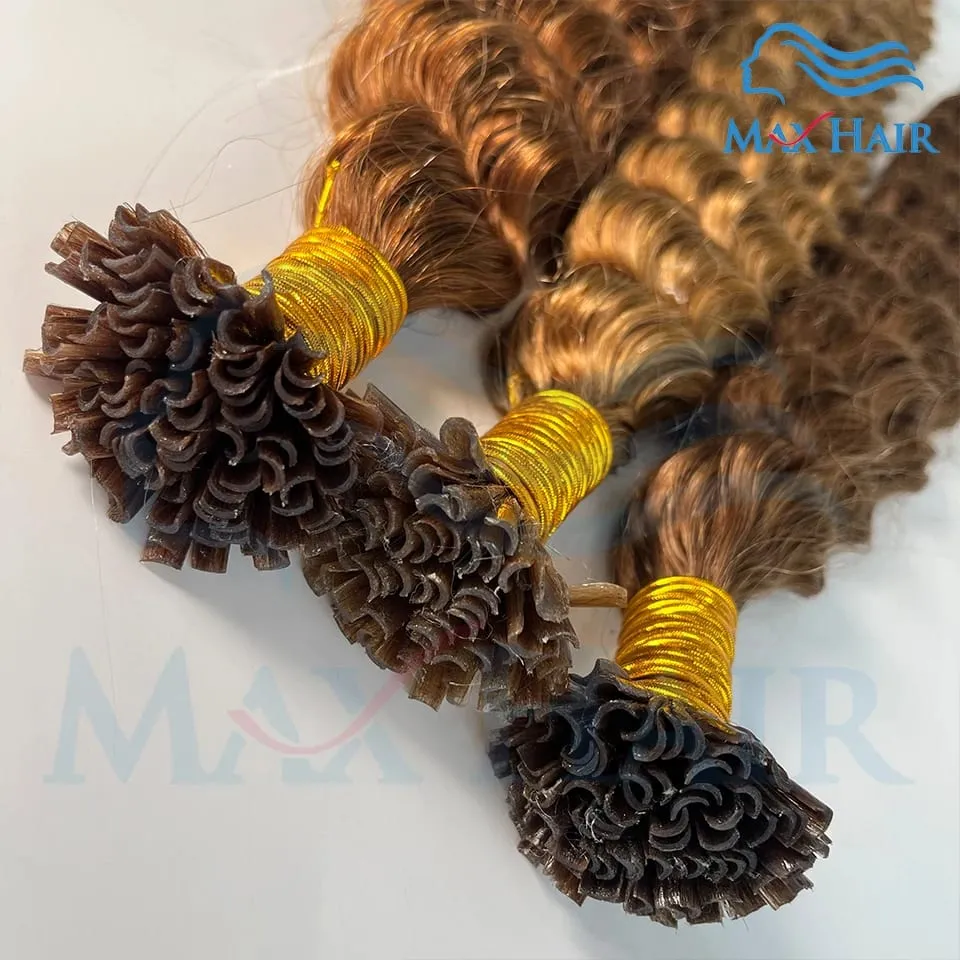 Keratin U Tip deep wave Human Hair Extensions 18-30 Inch Remy Hair Extensions High Quality Remy Human Hair salon Extensions