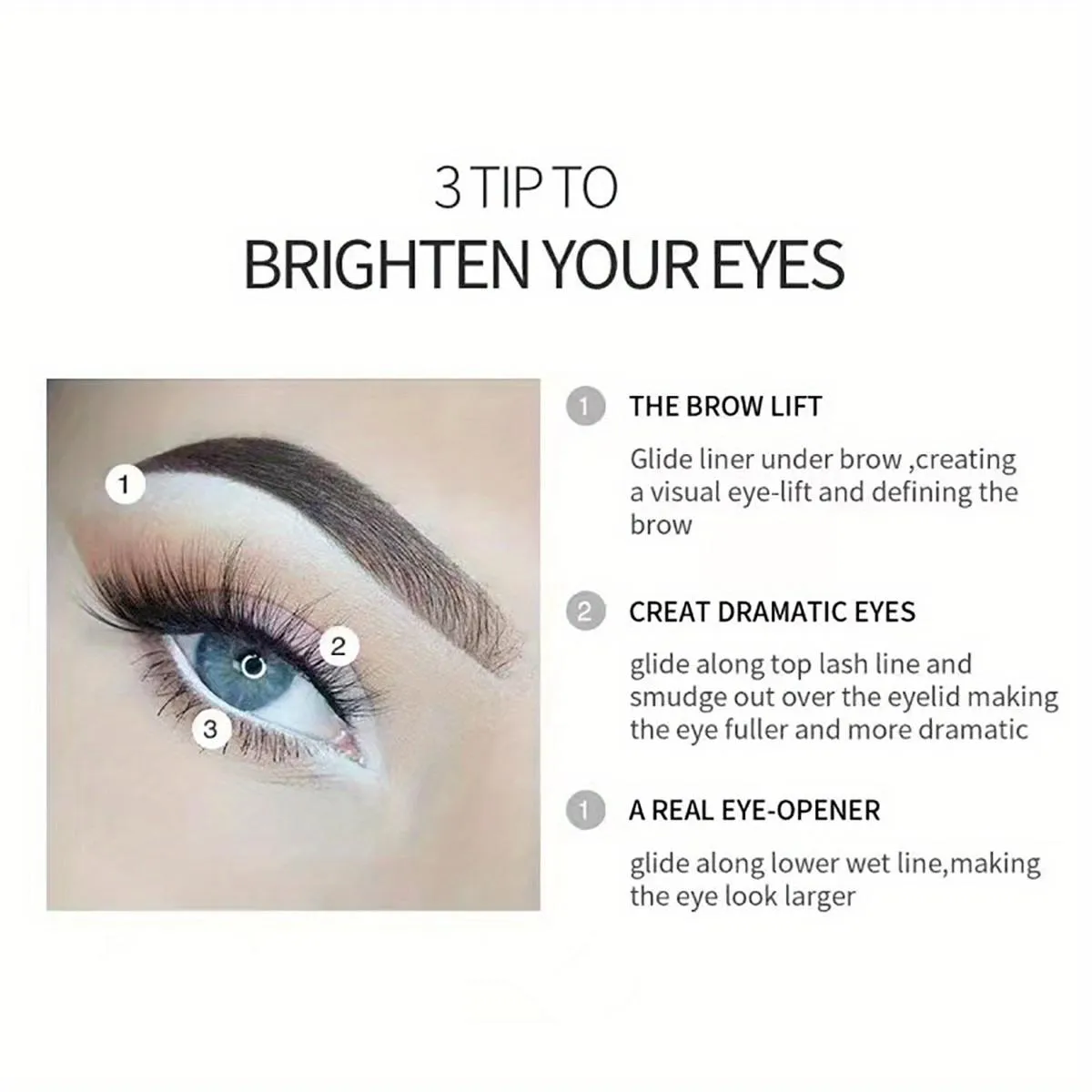 Mat Beyaz Ahşap Eyeliner Göz Farı Kalemi Su Geçirmez ve Bulaşmaya Dayanıklı Yeni Başlayanlar İçin Kullanımı Kolay Tüm Cilt Tiplerine Uygun