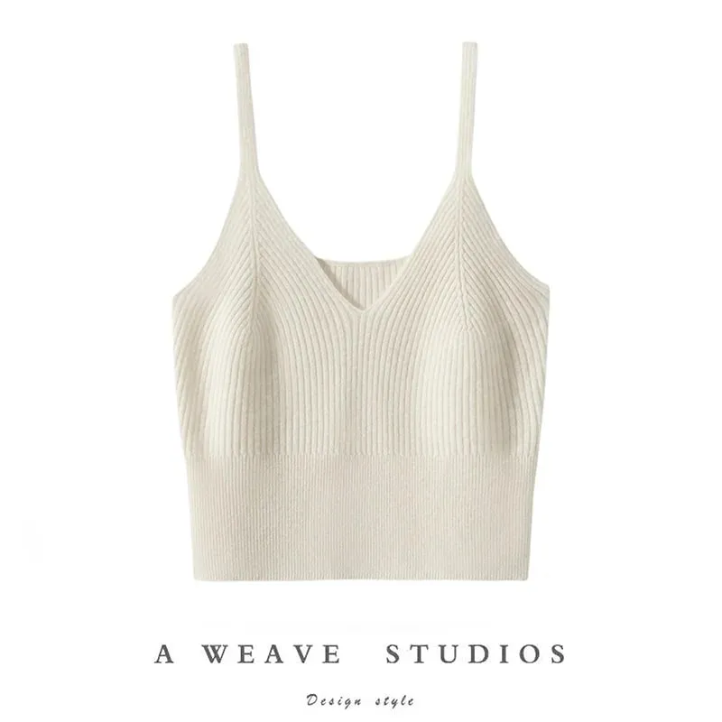 Women's Classic Cashmere Tank Top 100% Breathable Casual Sexy Versatile Fashionable Top for All Seasons