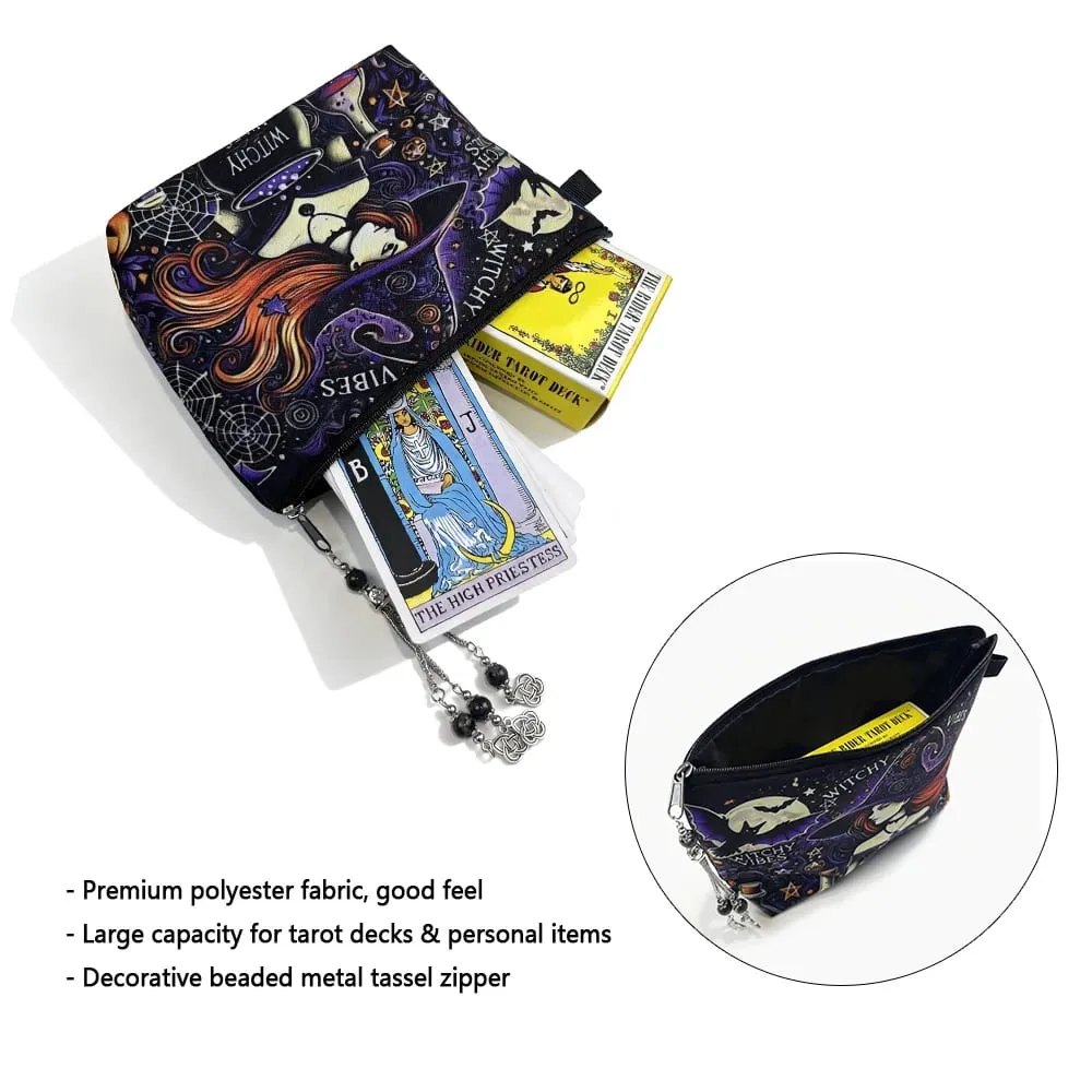 Tarot Cards Pouch Storage Witch Divination Accessories Jewelry Astrology Dice Makeup Bag L791