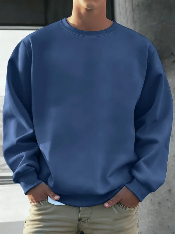 Solid Soft Pullovers Street Autumn Comfy Fleece Hoodies Office Jogging Loose Sweatshirts Casual Basics Daily Streetwear Of Men