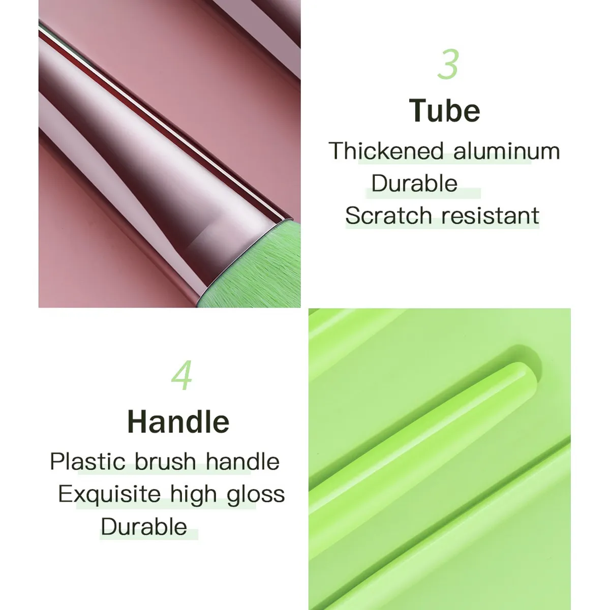 Neon Green 12 Pieces Makeup Brush Set Soft Cosmetic Brushes for Face Foundation Eyeshadow Blush Daily Make up Application