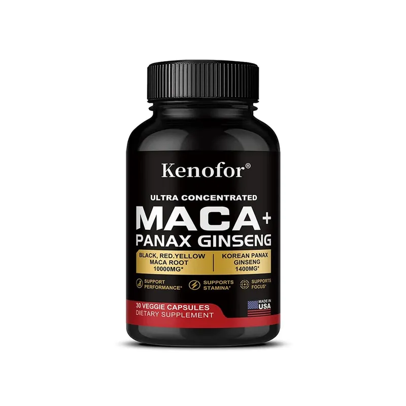 Organic Peruvian Maca Root Capsules - Black+Red+Yellow Blend for Energy & Performance Vegan Non-GMO Supplement for Men & Women