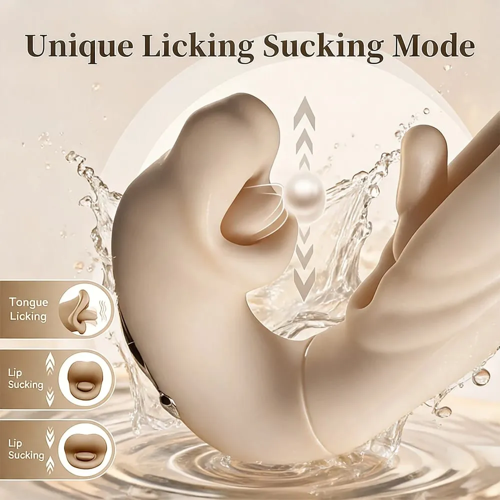 3In1 Thrusting Vibrator Female Tongue Licking Dildo Clitoris Stimultor Finger Flapping Vagin Massager Adult Sex Toys for Women