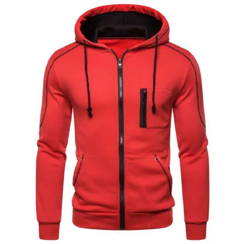 Autumn Winter Men New Sweatshirts Long Sleeve Jacket Hoodie Zipper Closure Jacket Male Hoodies Sweatshirt Slim Fit Male Clothing — image 4