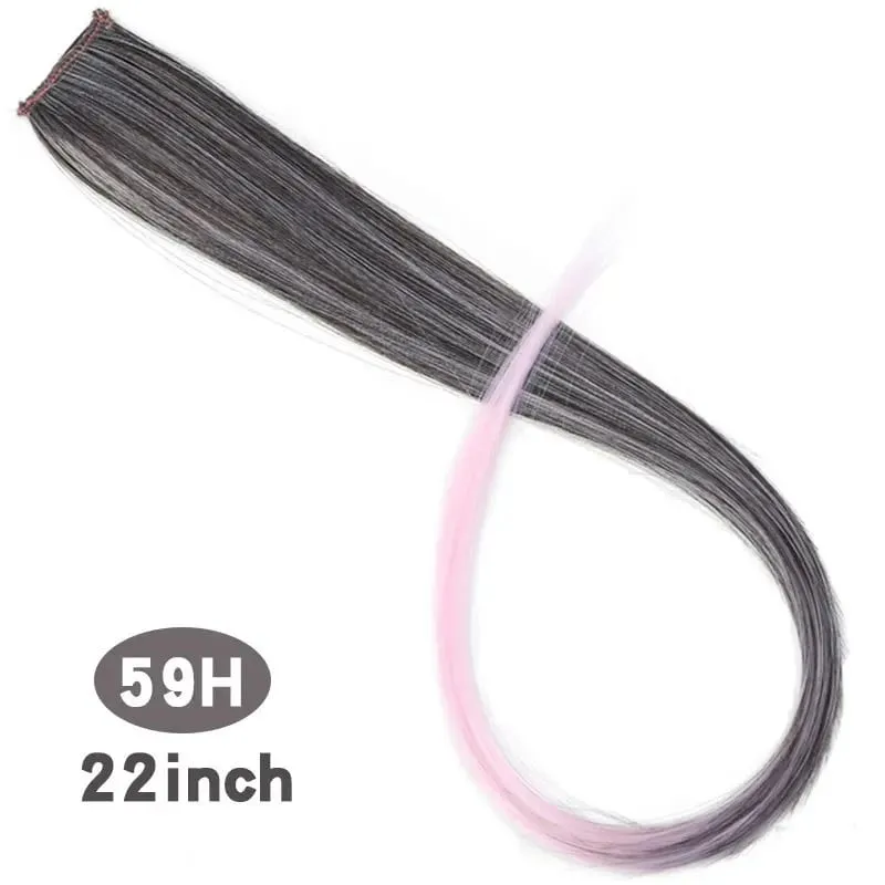 Fashion Color Hair Pieces Hanging Ear Dye Hair Extensions Color Strips One Clip Long Hair Extensions for Woman Daily Use