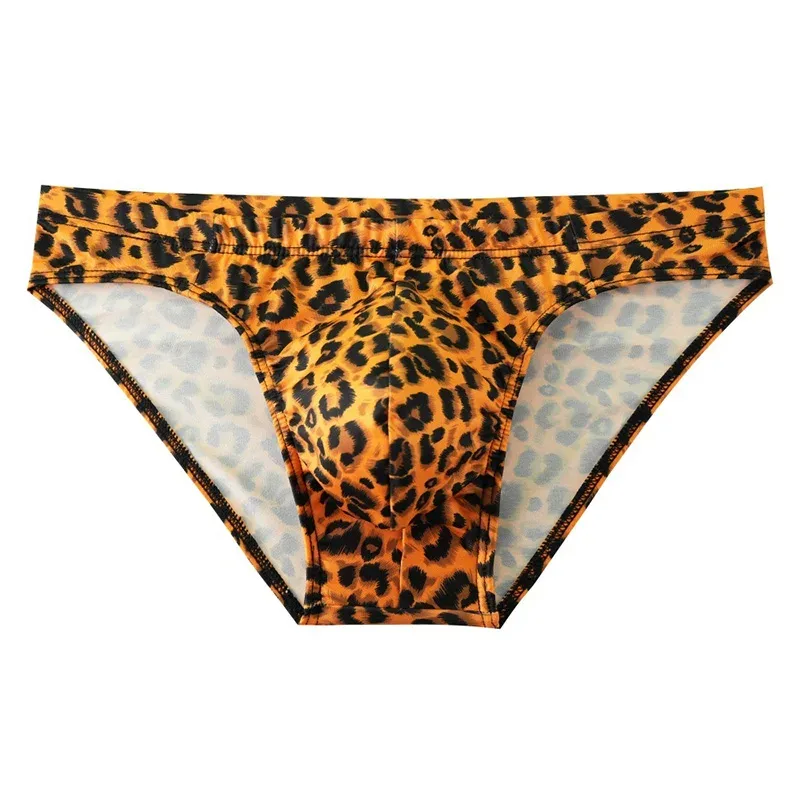 2PCS Men's Briefs Leopard Print Men's Briefs Stretch Waist sexy Breathable Soft Comfortable Wild Shorts Men's Briefs